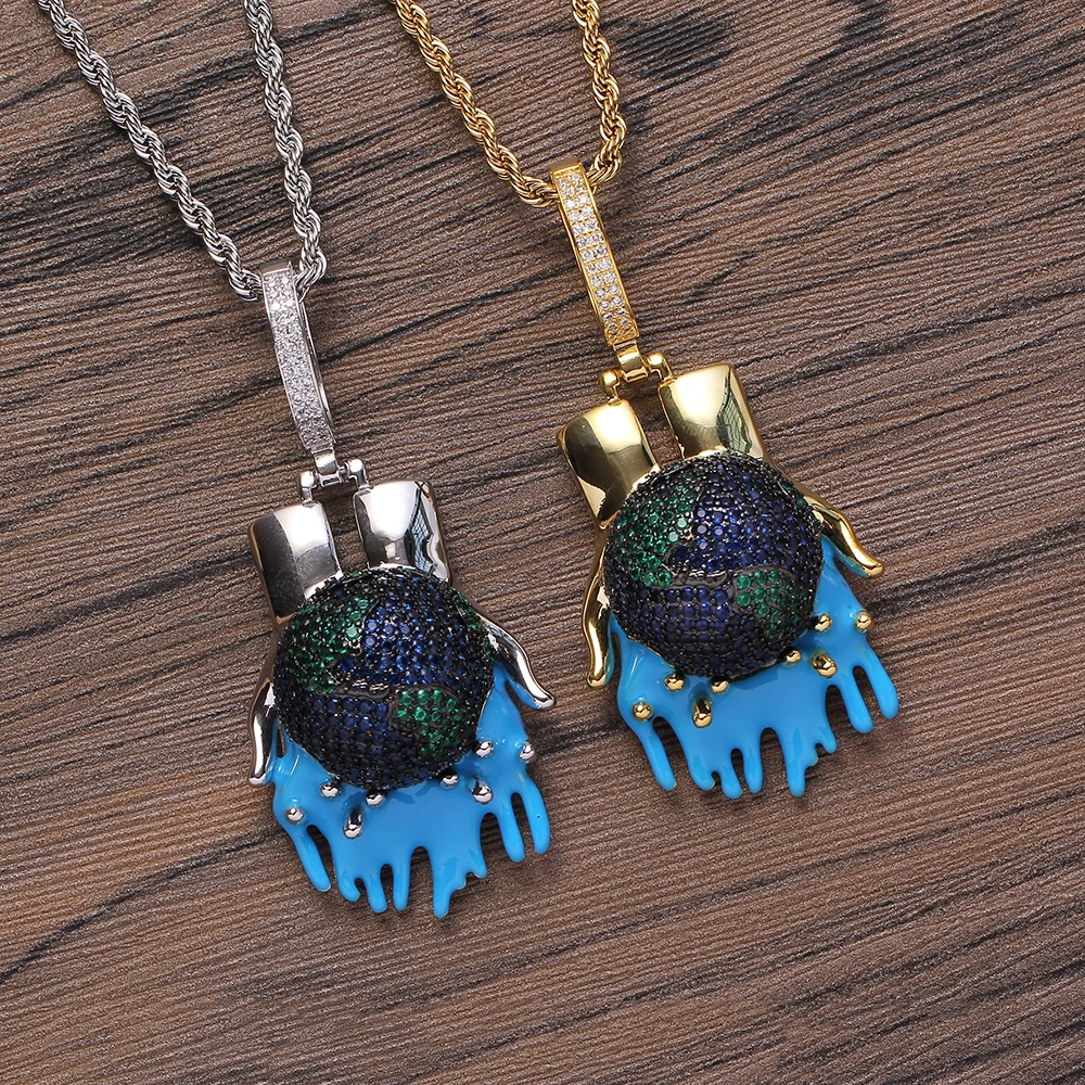 

CN307 Brass CZ pendants Iced Out Hip Hop Necklace for men women