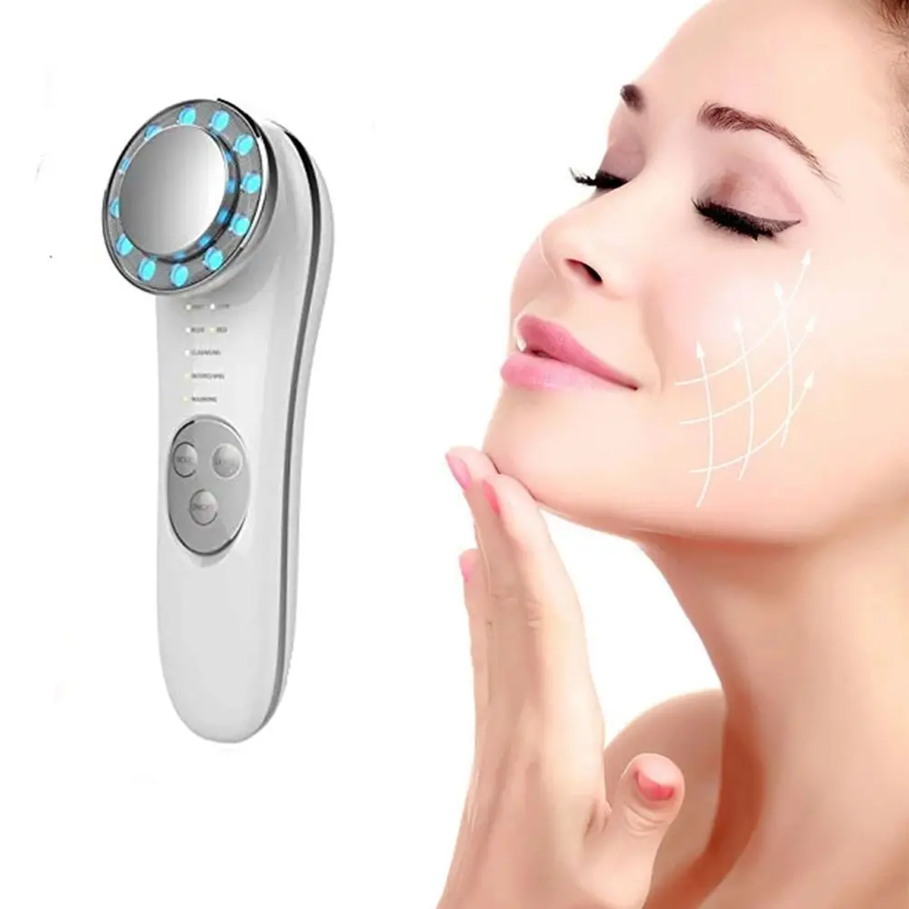 

Portable Home Use Professional Anti Aging Skin Rejuvenation Ion Deep Cleaning Led Red Blue light Face care EMS beauty machine