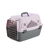 

Solid color small portable plastic air transport case breathable comfortable pet flight case pet cage