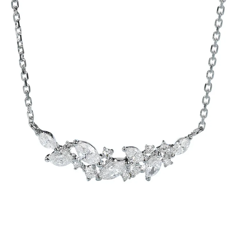 

UNIQ Wedding Bridal Zircon Flower Choker Collar Necklace