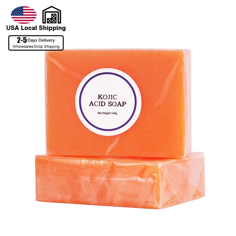 

Fast delivery 140g Natural Organic Handmade Bath Soap Skin Whitening Kojic Acid San Face Body Soap, Orange / customized