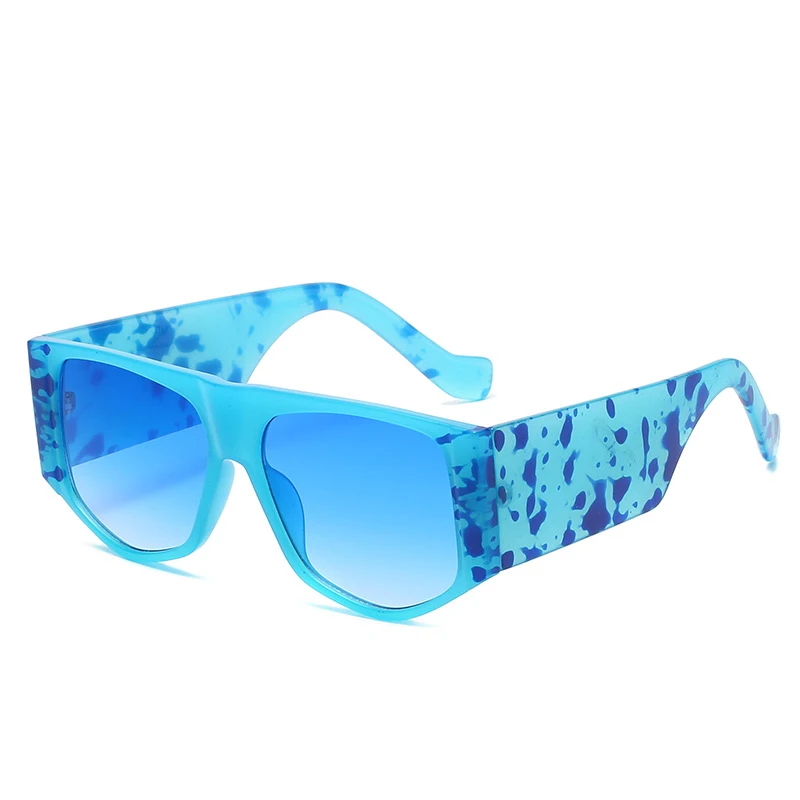 

2021 Sunglasses Women Oversized Unique Pattern Thick Frame Sunglasses Shields