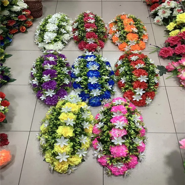 

E-1263 OULI Wholesale Lily Chrysanthemum Artificial Funeral Flowers