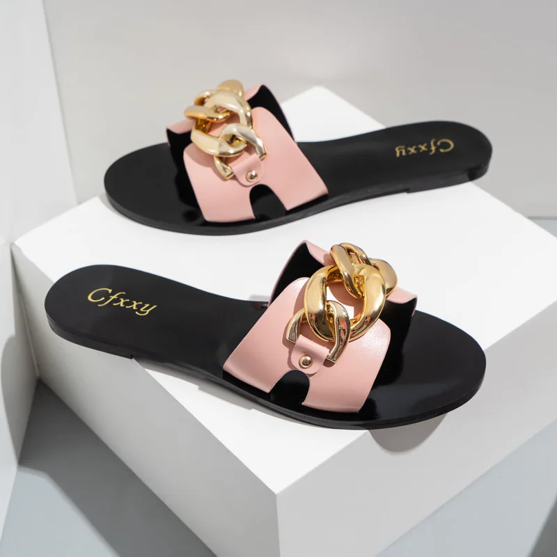 

New trendy design low heel slippers hot sale sexy ladies sandals