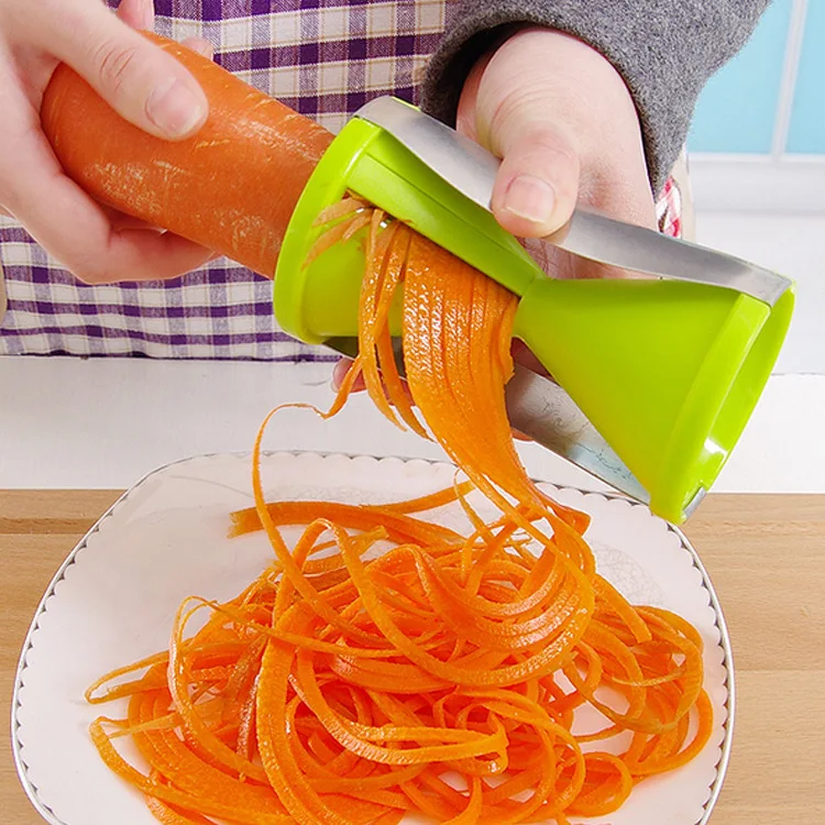 

Blade Replaceable Vegetable Spiral Slicer Cutter Vegetable Spiralizer Grater Carrot Cucumber Zucchini Spaghetti, As photo