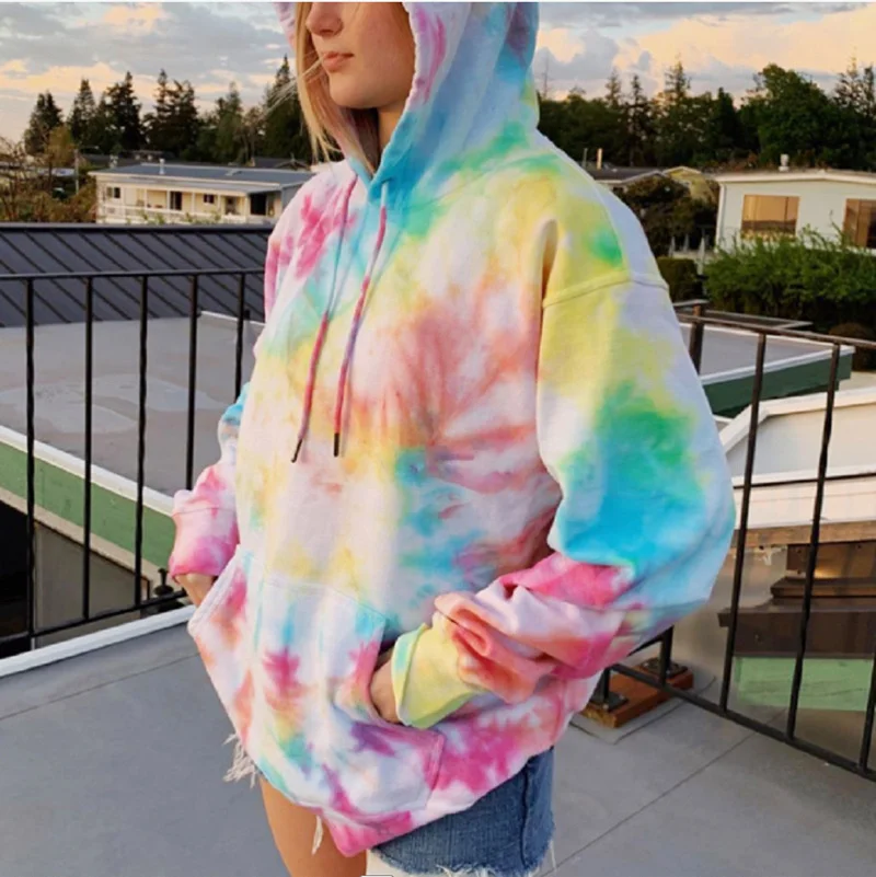 

High Quality Tie Dye Hoody Pullover fashion streetwear Custom Logo plain Hoodie tie dye hoodie women, Custom colors