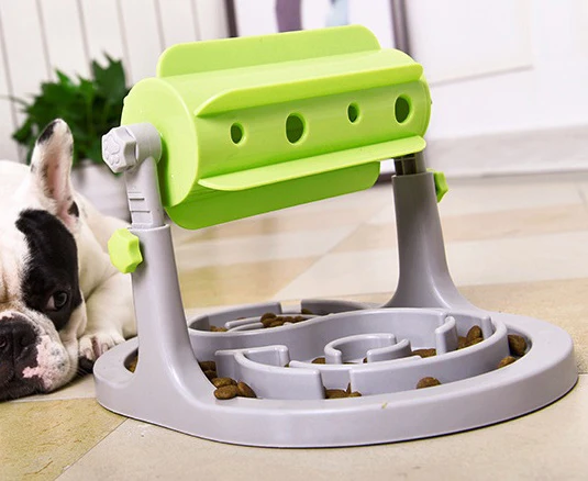 

Dog Cat Food Bowl Toy Roller Leaky Feeder Slow Food IQ Training Toy