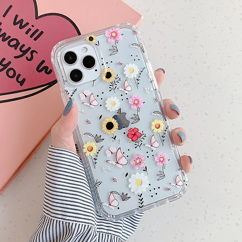 

Wholesale Flower Butterfly Phone Cover Mobile Phone Bags & Cases for iPhone 12