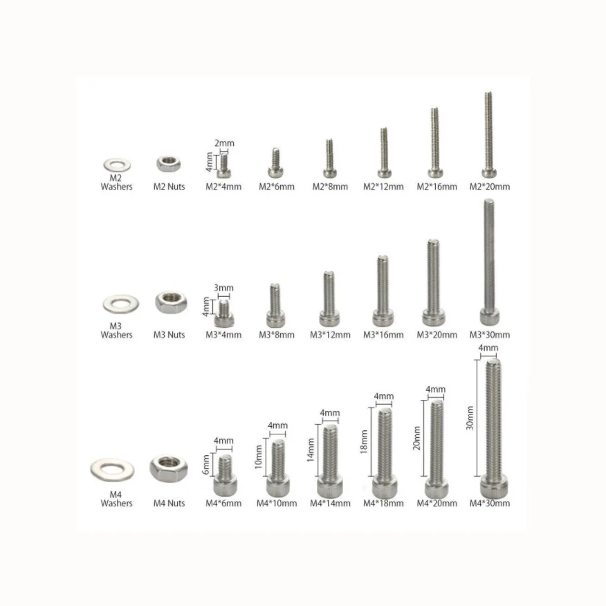 
Best Seller Amazon 1080pcs Hex Socket Head Cap Silver Screws Driver Set Stainless Steel Screws and Nuts 