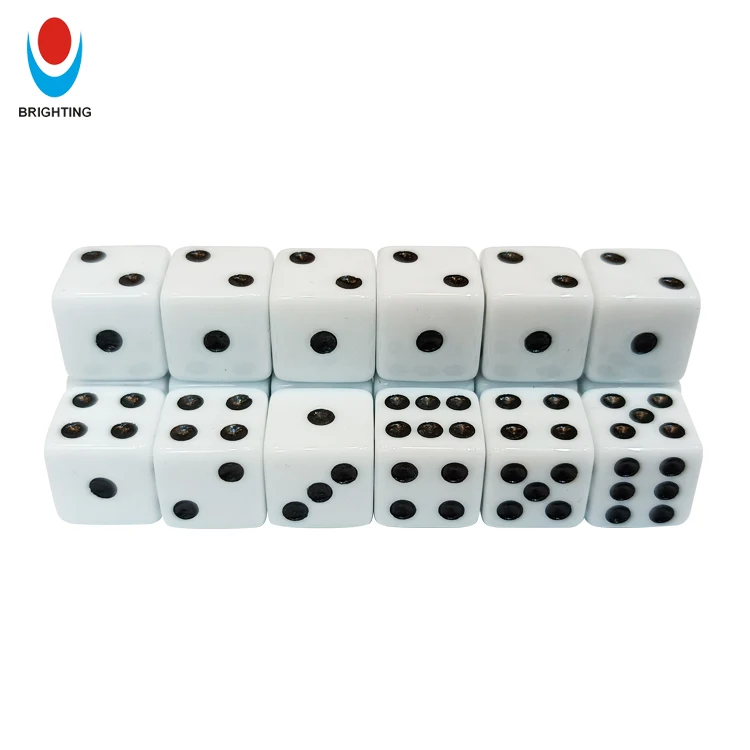 

White & Black Straight Square Corners In Stock With White Dot Board Game Custom Dice, Colorful