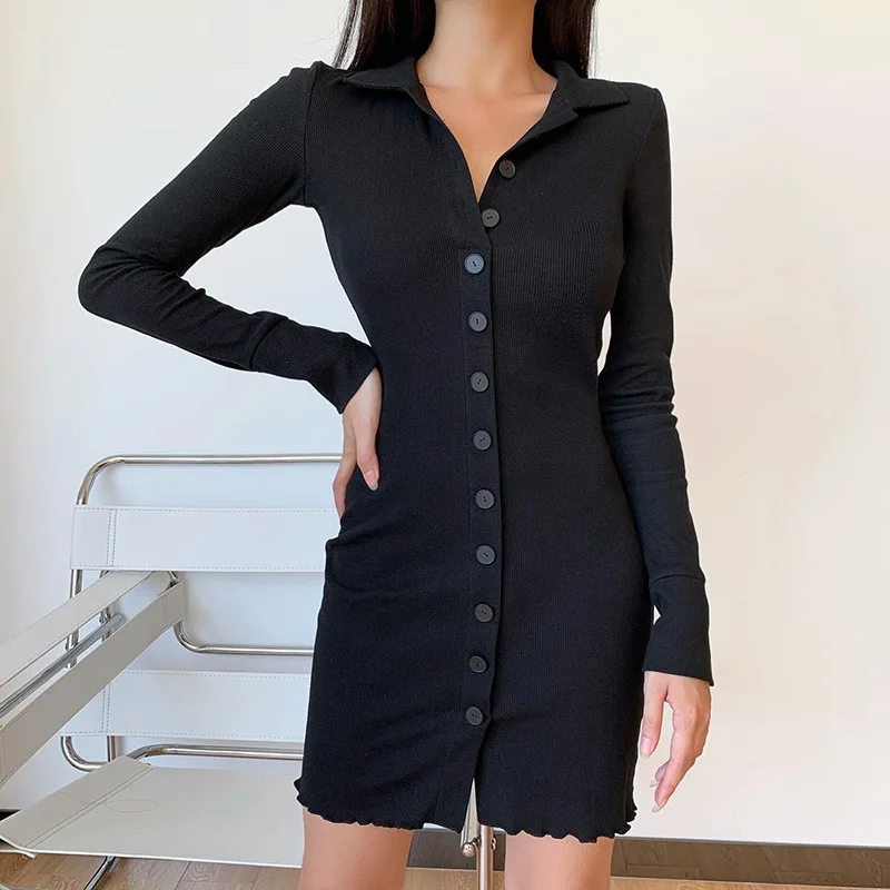

2020 New Arrival Autumn collection Sexy Women Long sleeve v neck fashion ladies casual dresses