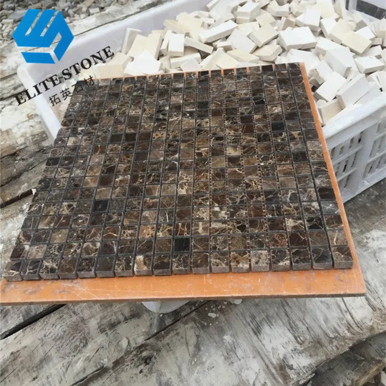 Venta al por mayor mosaico de azulejos de color marrón oscuro-Compre