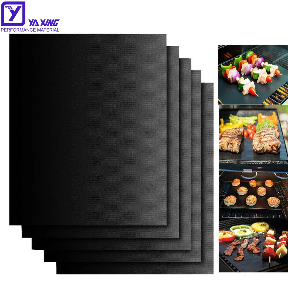 

High Temperature Resistance PTFE Fiberglass Non-Stick BBQ Grill Mats Outdoor Easy To Clean Grill Mat Oven Liner, Black,brown