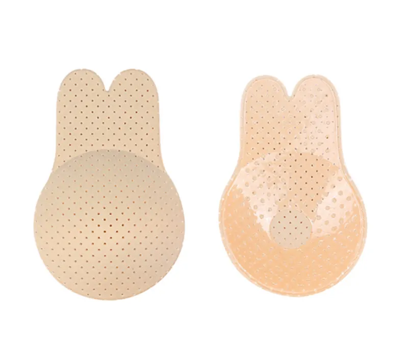 

Women Breast Petals Cute Rabbit Bra Nipple Covers Push Up Invisible Breathable Hole Reusable Adhesive Bra Bralette Intimates