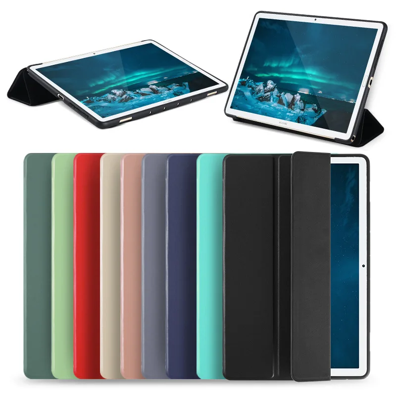 

Classic Business Book Style 10.95 inch PU Leather Tri-fold Dual Stand Tablet Cover Case For HuaWei Matepad11 DBY-W09 Para Coque, As picture shows