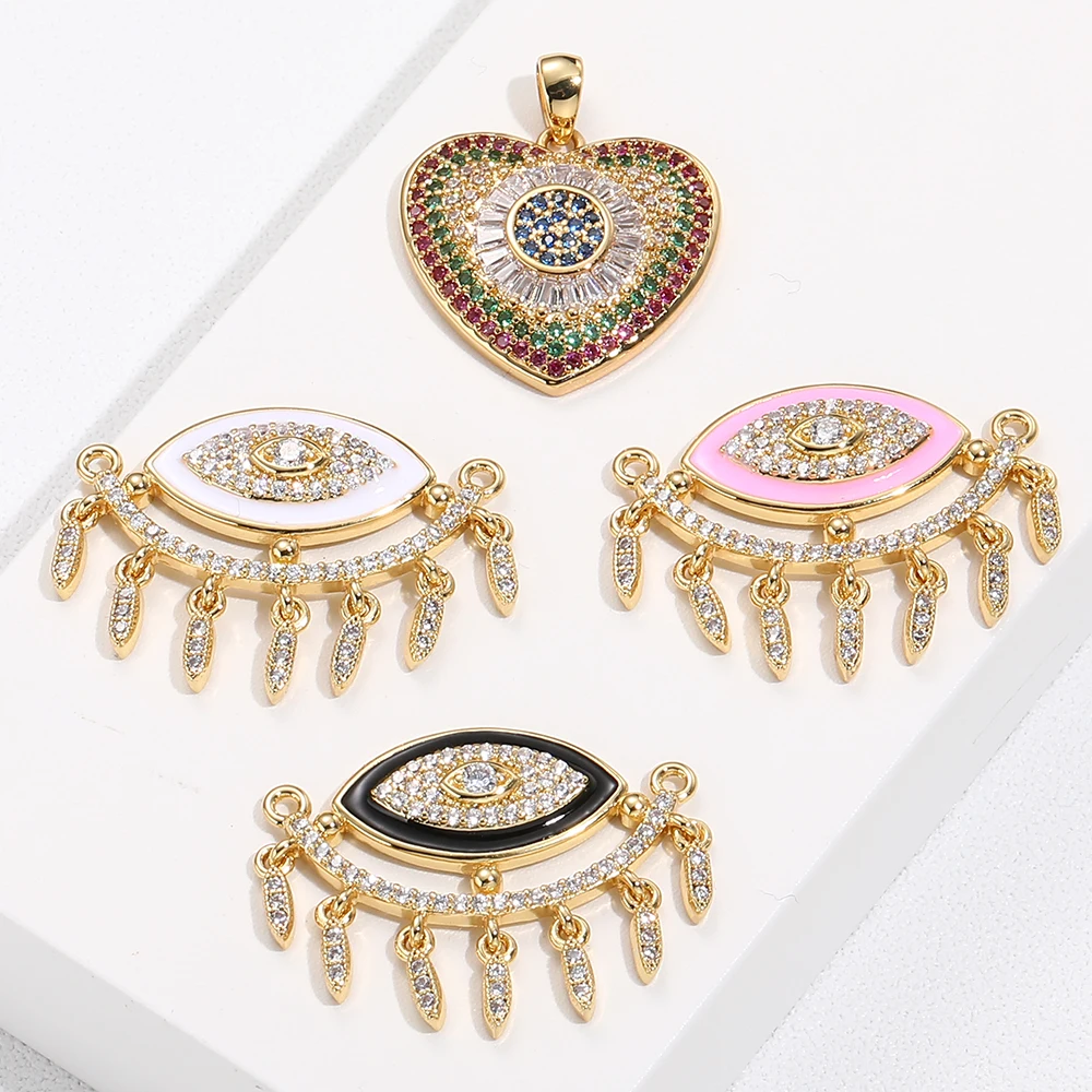 

Cz Heart Evil Blue Eye Hand Charms Pendant Gold Pvd Plated Trendy Women Jewelry For Women Jewelry Set 2021 Earrings Making