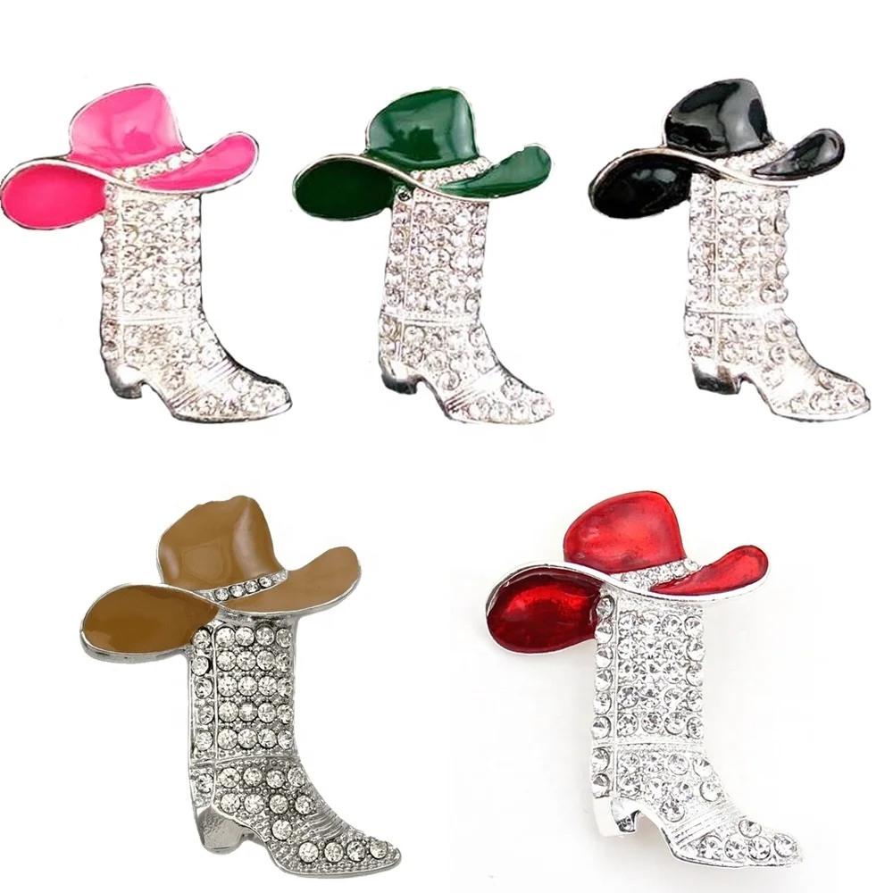 

Multicolor Lucky Hat Western Boots Brooches Cowboy Shoes Pins, Various, as your choice