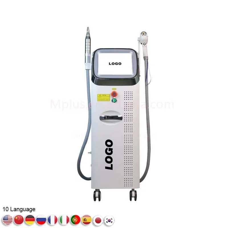 

Free Shipping Newest 2 in 1 Picosecond Laser Tattoo Removal 808nm Diode Laser Permanent Hair Removal Laser Machine All Skin, White/black