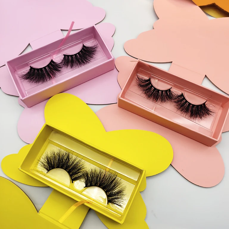 

Korean Mink Lashes 25mm Super Long Fluffy Mink Eyelashes With Customized Box
