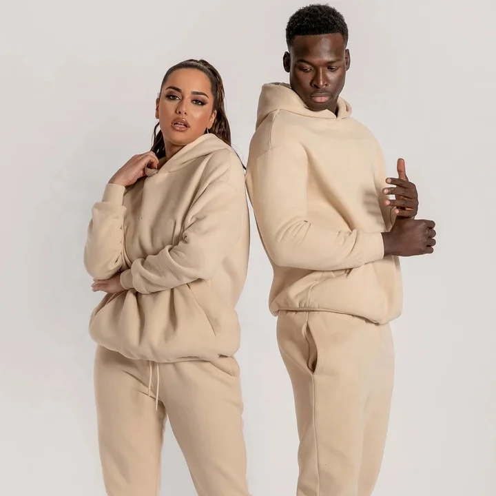 

Hot Selling On Amazon Jogging Wear Suits Unisex Plain Cotton Hoodie Two Piece Pant Set Tracksuit Set, Custom color