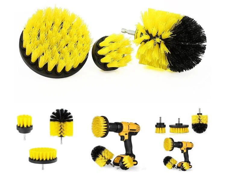 Industrial Drill Brush Attachments Set Durable Nylon Polishing Brush ...