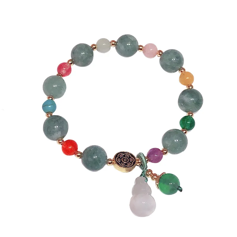 

Drop Shipping High Quality Natural Jade Beads Bracelet For Lady With Chinese Lucky Charms Bracelet Elastic Size Handmade Jewelry