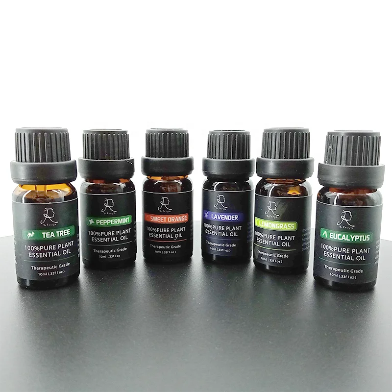 

6 aromatherapy 10ML Organic Natural private label 100% Pure Essential Oil set