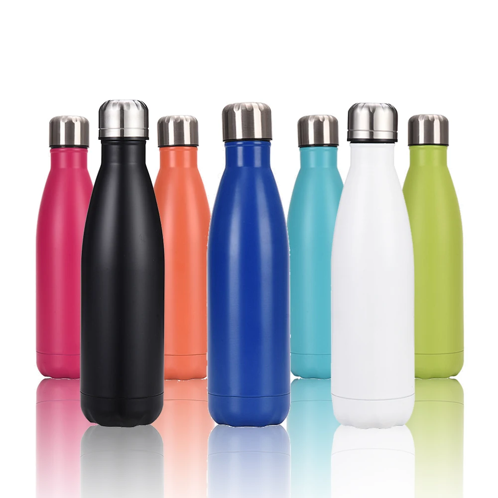 

500ml Eco Friendly Personalized Insulated Stainless Steel Sport Cola Shape Fitness Water Bottle Custom Logo, Blue/white/black/burgundy/gold...