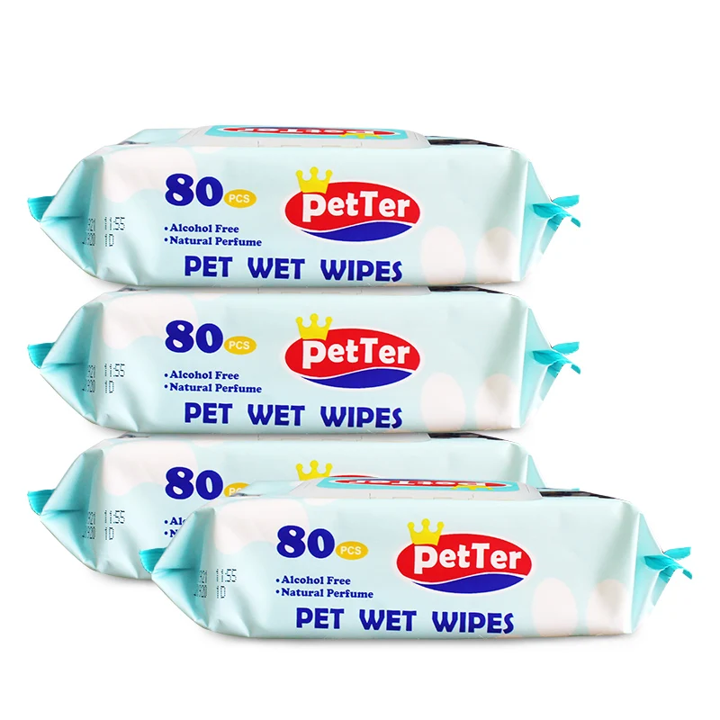 

Superior Quality Pet Water Wipes Pets Cleaning Wet Wipes With Individual Package