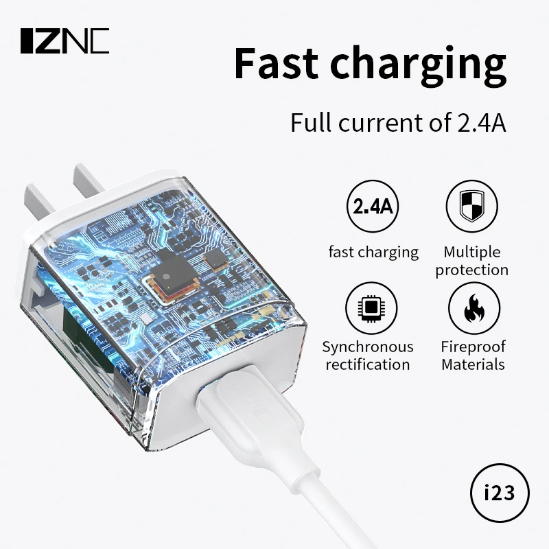 

High Quality 2 in 1 pd 18W 3A Charger USB Adapter with Type C Usb Cable Adaptive Fast Charging travel Charger