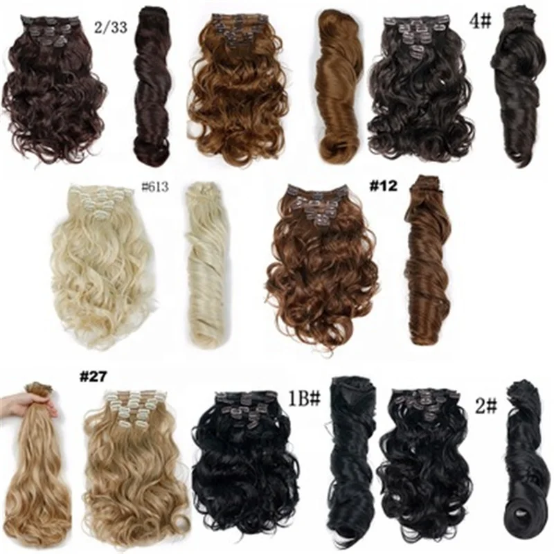 

Stretched Long Curly Synthetic Hair Extensions, Multicolor