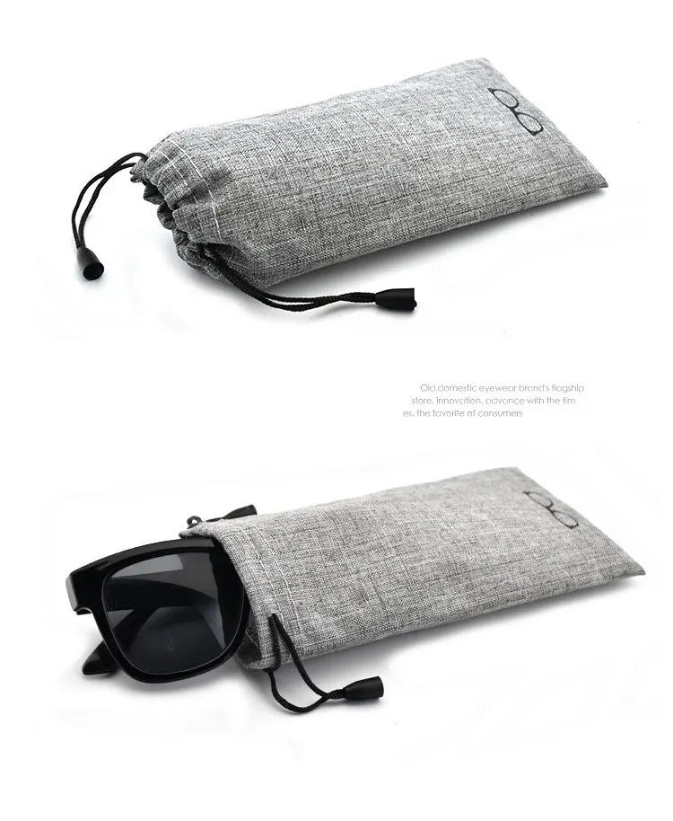 Custom Sunglasses Pouches Linen Microfiber Drawstring Bags Fashion