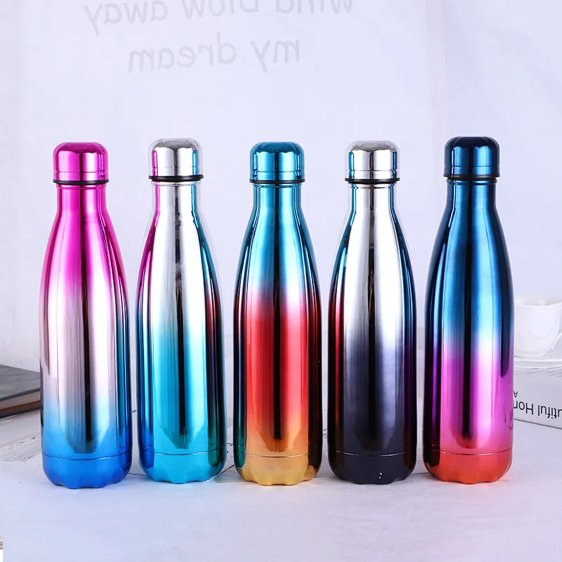 

P676 500ml Double Wall Stainles Steel Water Bottle Portable Sports Bottles Keep Hot and Cold Insulated Vacuum Flask, 6 colors