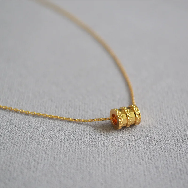 

Office style small cylindrical pendant 18k gold plated pendant necklace jewelry