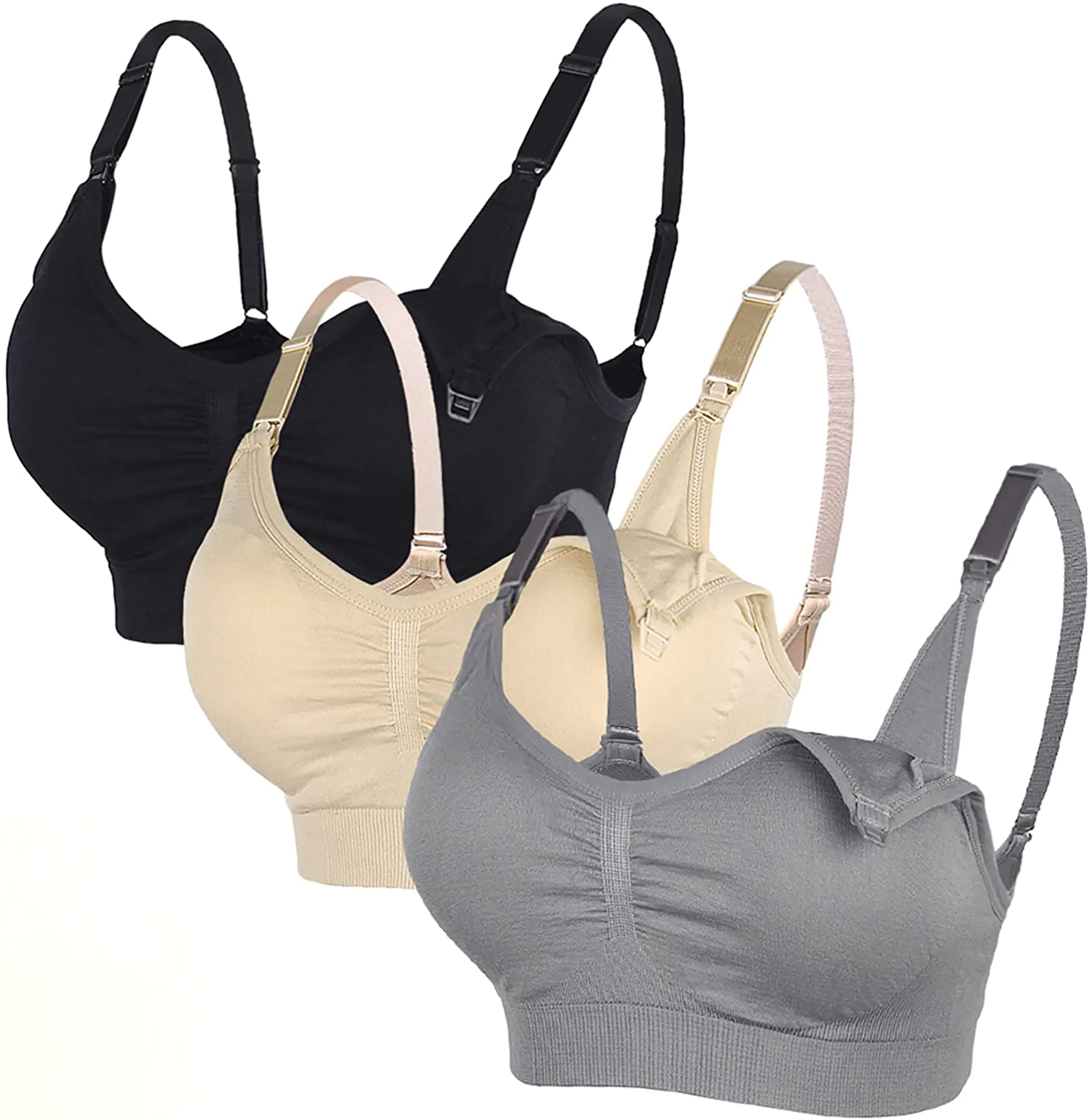 

Free Sample Wireless Seamless Daily bra Mommy Push up Wire Free Comfortable Maternity Lactation Breastfeeding Nursing Bra, As color sheet