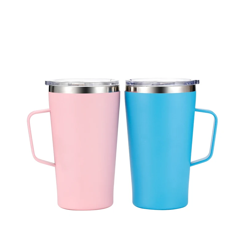 

Powder Coated Double Wall Stainless Steel Tumbler 12oz 16oz 20oz Insulated Vacuum Travel Mugs Vacuum Cups With Handle, Customized color
