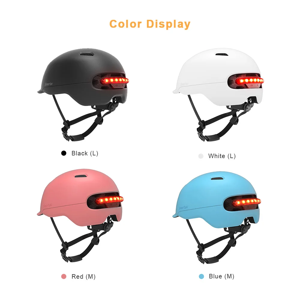 

Smart4u SH50 Waterproof Smart Flash Bike Helmet Backlight Scooter Protector Bicycles Motorcycles Helmet, Red, black, white