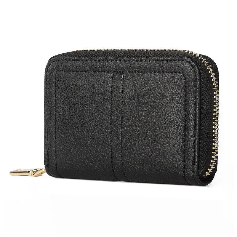 

2022 Genuine Leather Credit Card Holder Wallet RFID Blocking Secure Card Case ID Case Organizer Zipper Wallet