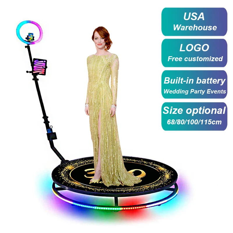 

Party Supplies Hot Sale New Portable Selfie 360 Spinner Degree Platform Party Photo Booth Camera Vending Machine 360 Video Booth