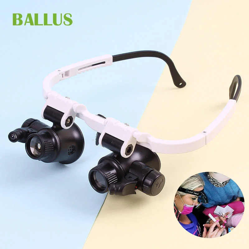 

Double Led Lamp Retractable Small Eyelash Extension Head Wear Magnifying Glass