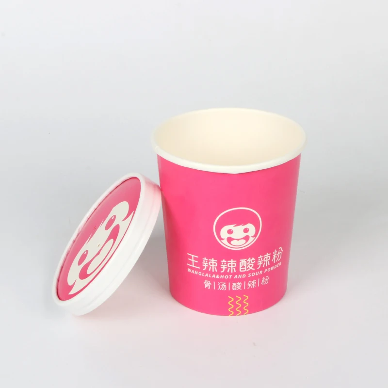 

Factory directly sale custom logo printed kraft white cardboard disposable paper bamboo bowl for hot soup