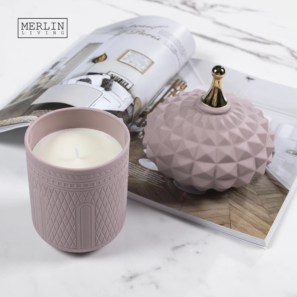 

Merlin 3D geometric luxury nordic castle jar unique novel italian design jars metal candle holder for candle holders