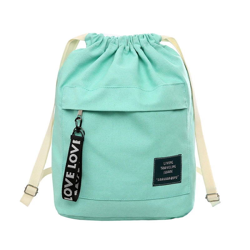 

Fashion Canvas Drawstring Backpack Bag Portable Casual String Knapsack for Women Shoulder Bag 6 Colors