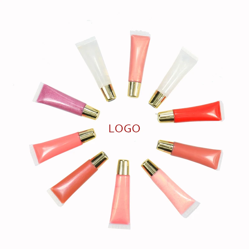 

High Quality No Logo No Label Cosmetics High Pigment Glitter Moist Lip Gloss Clear Squeeze Tubes Lipgloss
