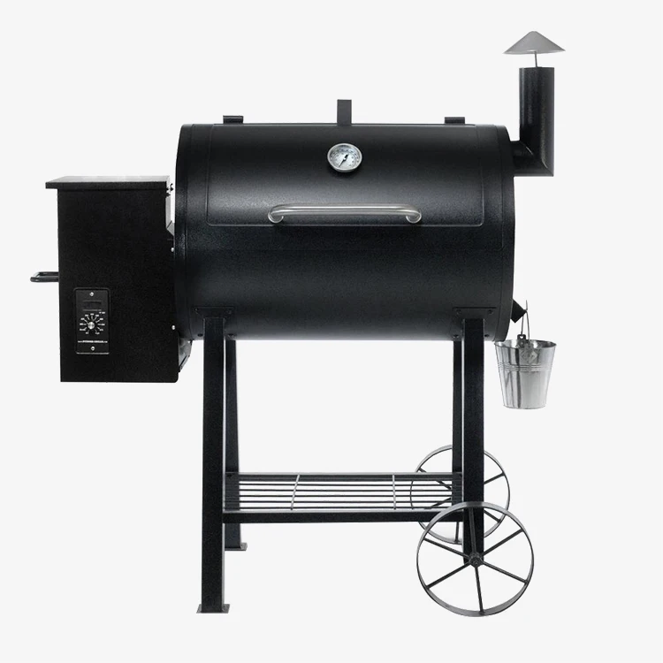 

Heavy Duty Trolley Barbecue Grill Outdoor Camping Charcoal Smoker BBQ Grill Smoker Grill with Lid, Printing coating