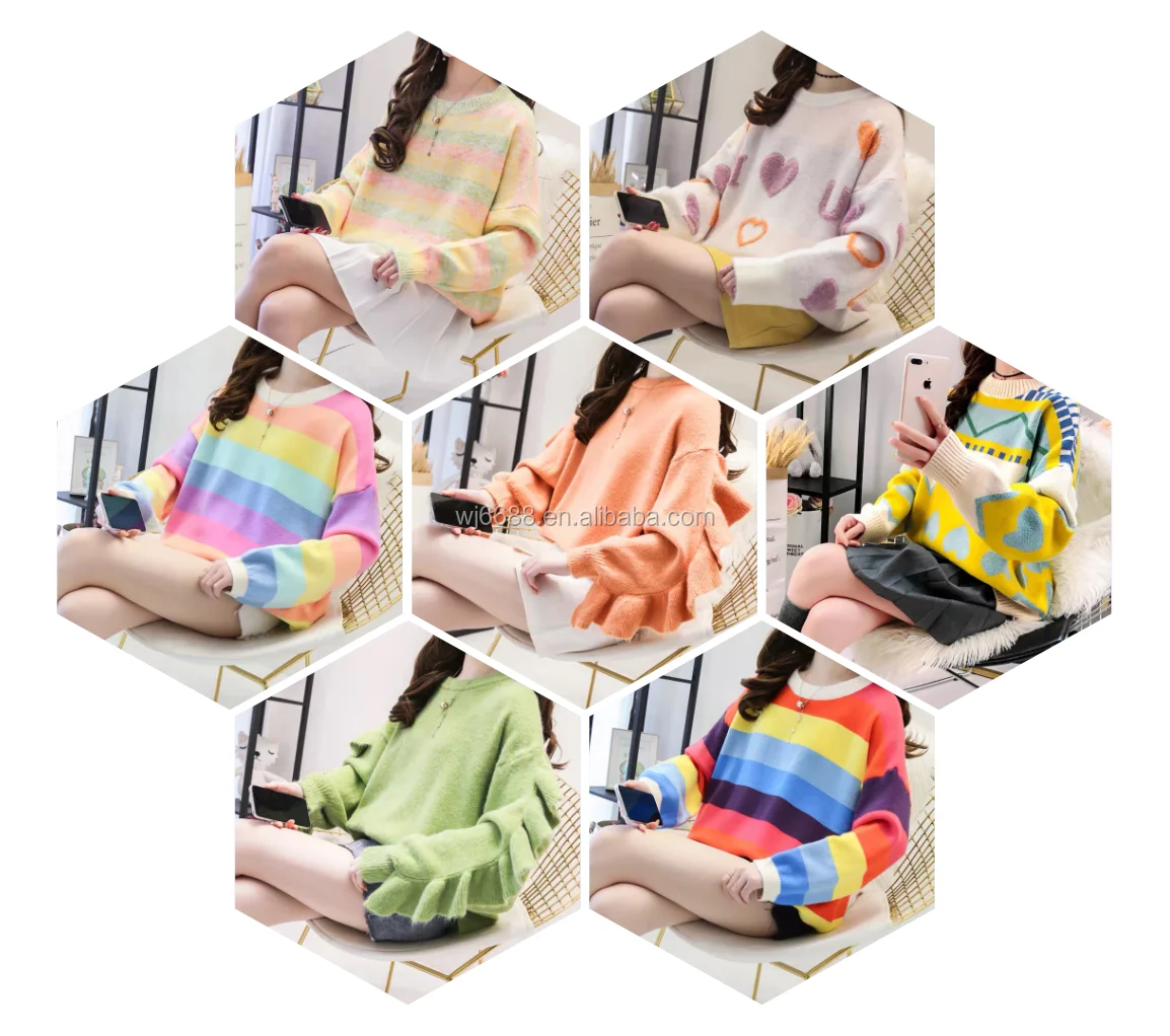

2020 Winter Custom Long Sleeve Cartoon Women Pullover Christmas Knit women Sweater