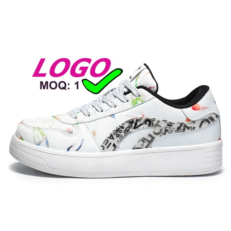 

Dropshipping shoes Top Quality Zapatillas white shoes trendy custom Sneakers With microfiber Leather Upper men fashion sneaker