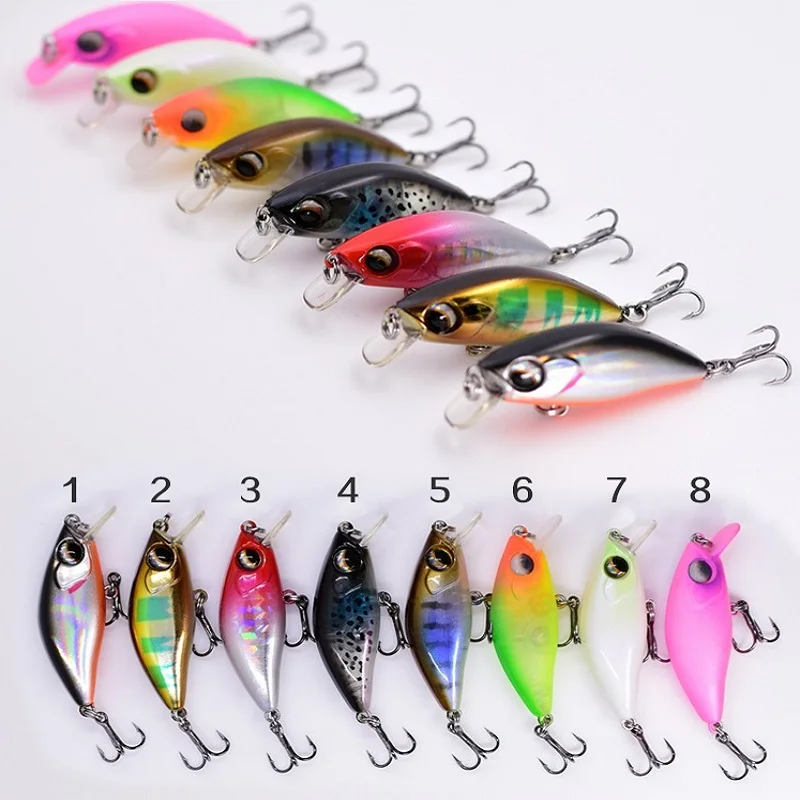 

New Hard ABS Plastic Slow Sinking Mini Minnow , Full Water Layer Sinking 4.5g 45mm Fishing Crankbait Minnow