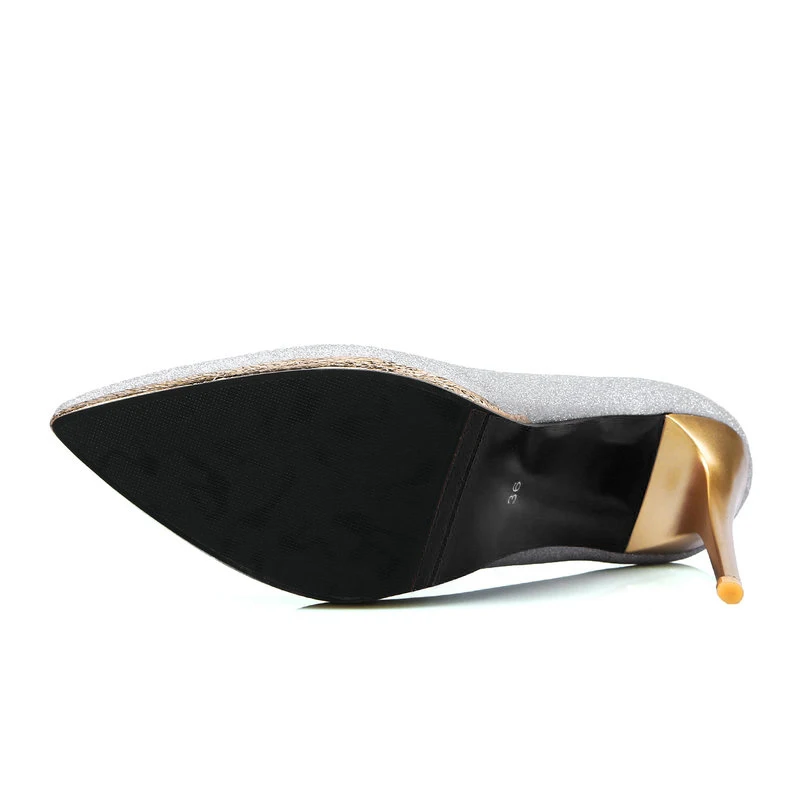 
2020 Thin High Heel Ladies Pumps Wholesale Glitter Pumps For Women Pointed Toe Platform Sexy Club Women Court Shoes 