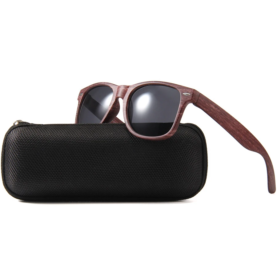 

New Arrival Big size PC Frame flat top women men Sun Glasses Retro Fakewood Plastic Sunglasses